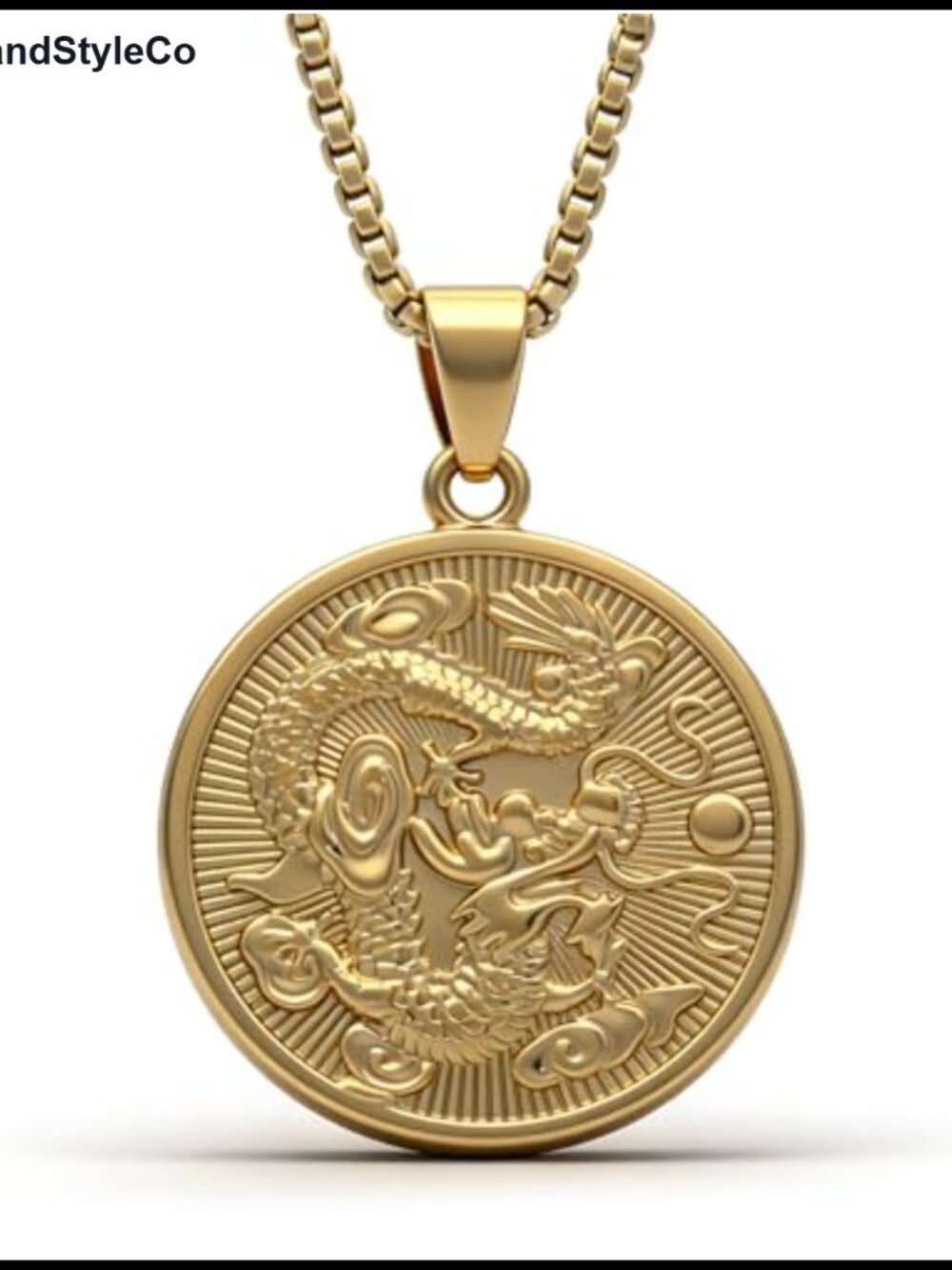 Dragon Pendant Necklace 18K Gold Plated Chain Hip Hop Medallion Jewelry